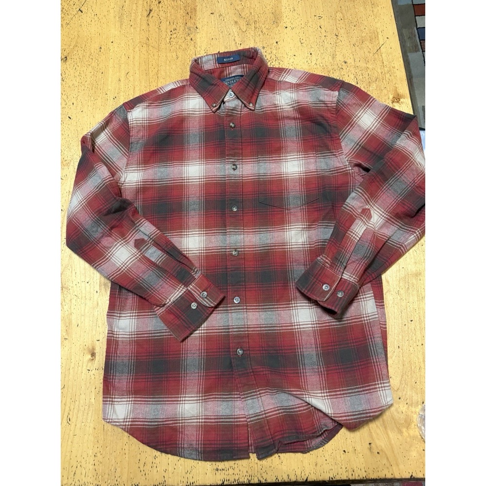 Pendleton Button Down Shirt Mens M Multicolor Plaid Mason Cotton Flannel